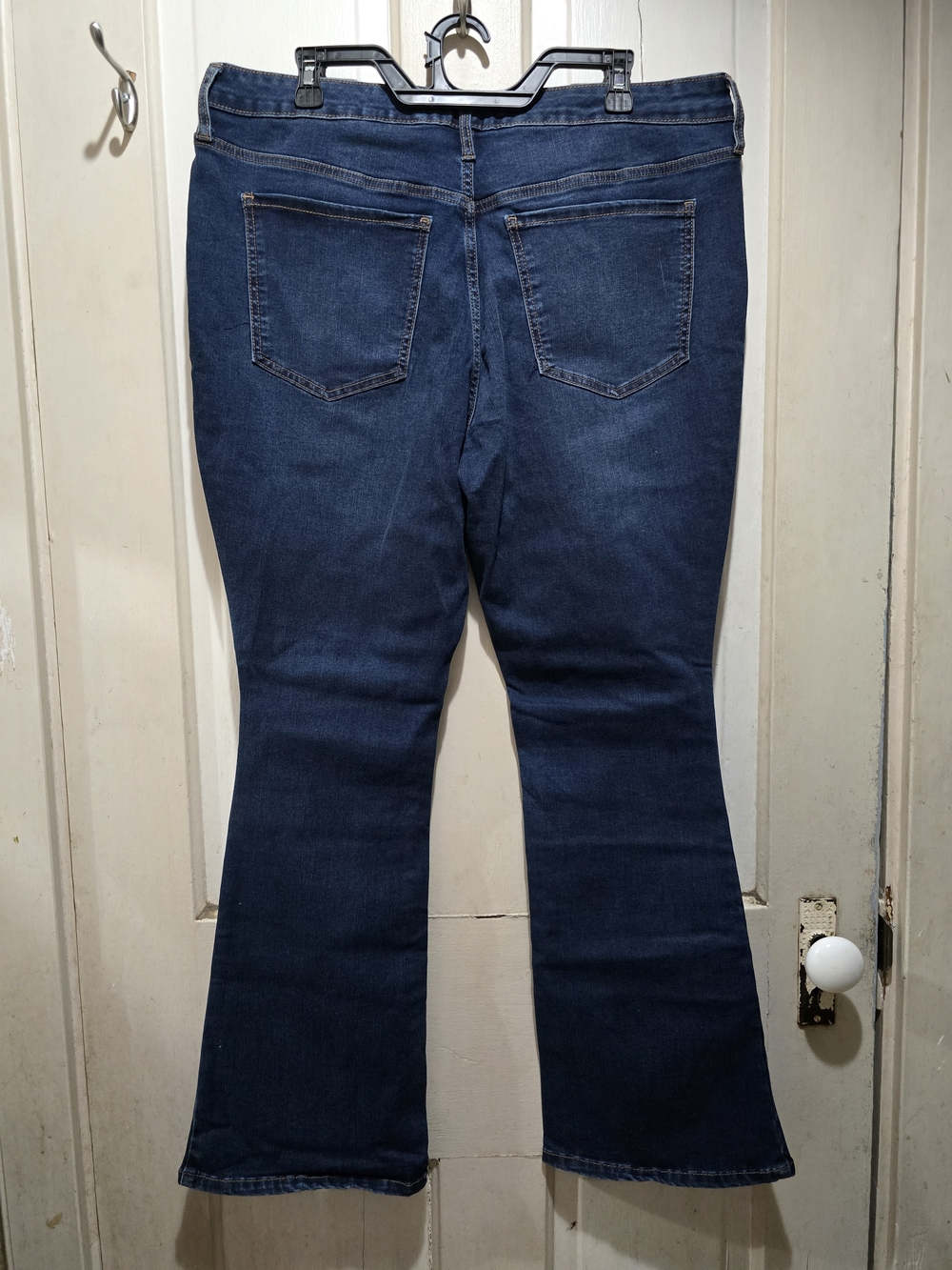 Terra & Sky Dark Blue Flare Jeans - Mid-Rise Stretch - Picture 2 of 3